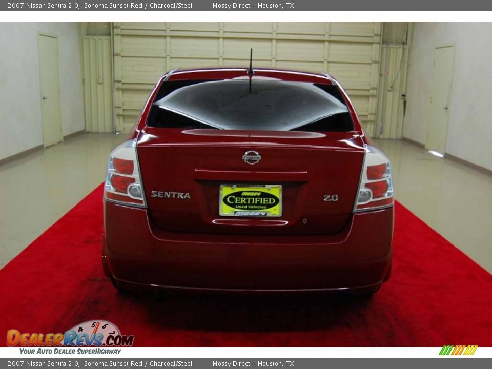 2007 Nissan Sentra 2.0 Sonoma Sunset Red / Charcoal/Steel Photo #5