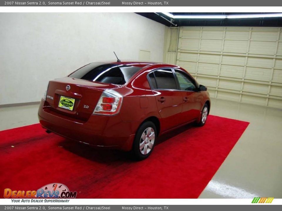 2007 Nissan Sentra 2.0 Sonoma Sunset Red / Charcoal/Steel Photo #6