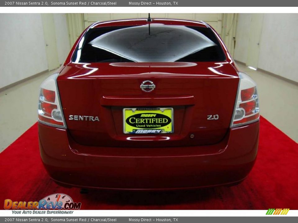 2007 Nissan Sentra 2.0 Sonoma Sunset Red / Charcoal/Steel Photo #8