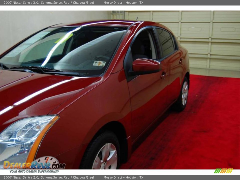 2007 Nissan Sentra 2.0 Sonoma Sunset Red / Charcoal/Steel Photo #12