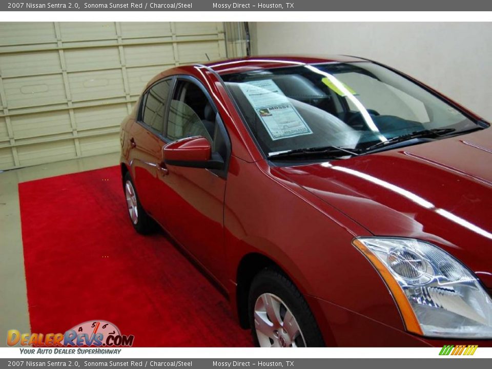 2007 Nissan Sentra 2.0 Sonoma Sunset Red / Charcoal/Steel Photo #14