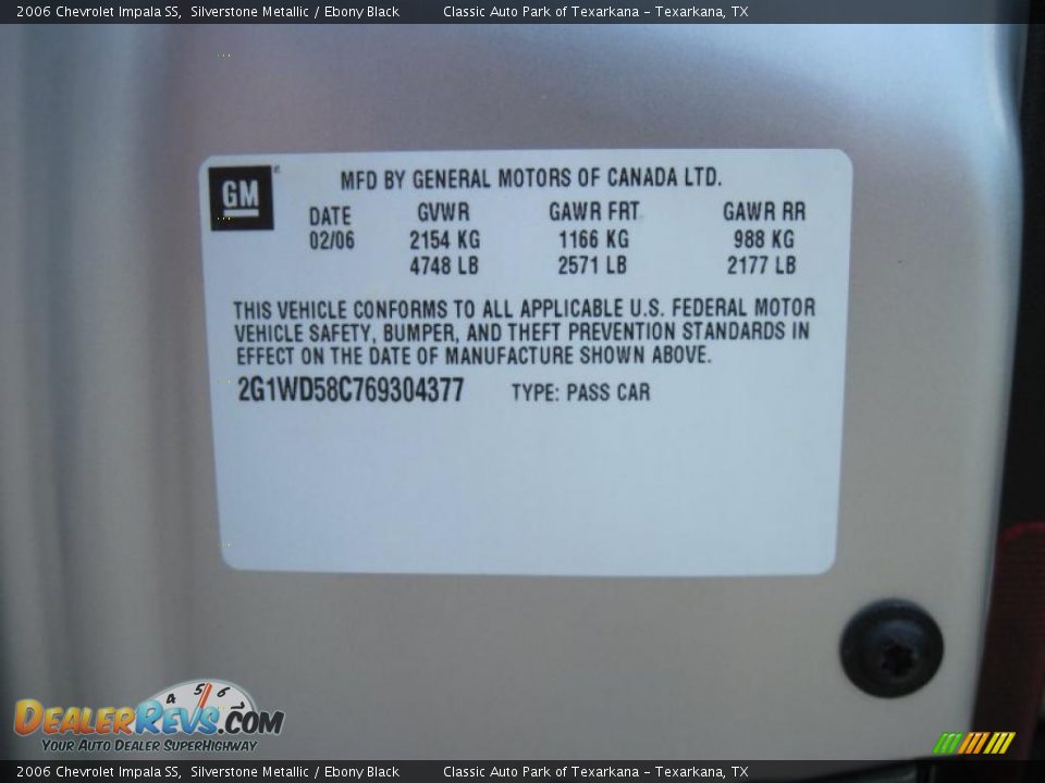 2006 Chevrolet Impala SS Silverstone Metallic / Ebony Black Photo #13