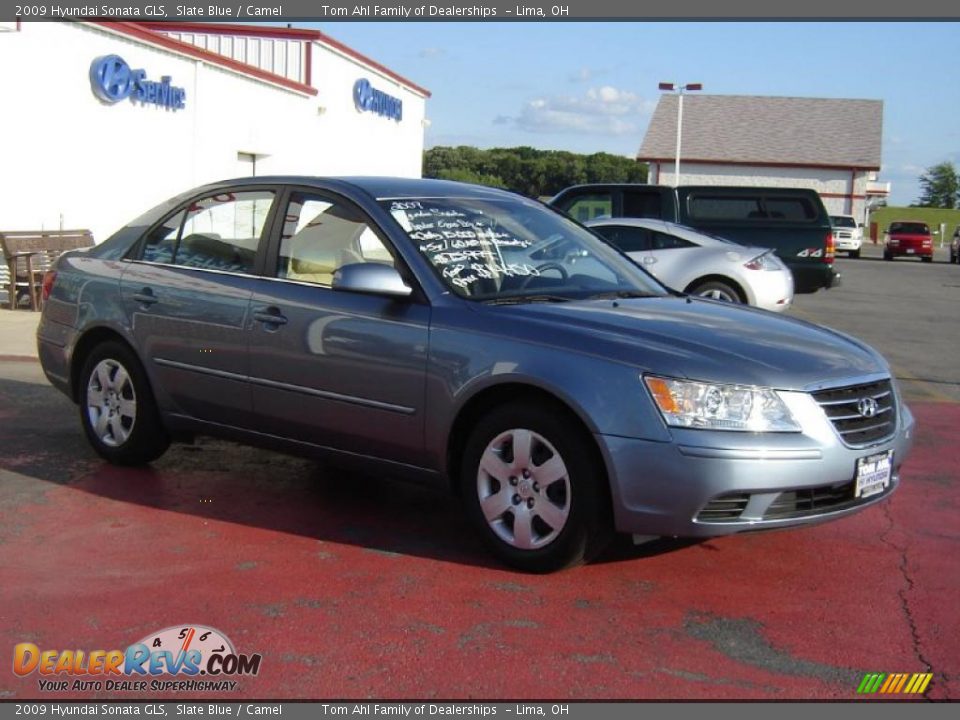 2009 Hyundai Sonata GLS Slate Blue / Camel Photo #7