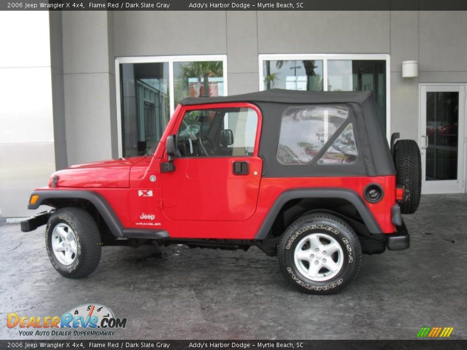 2006 Jeep Wrangler X 4x4 Flame Red / Dark Slate Gray Photo #2