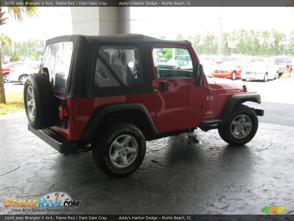 2006 Jeep Wrangler X 4x4 Flame Red / Dark Slate Gray Photo #6