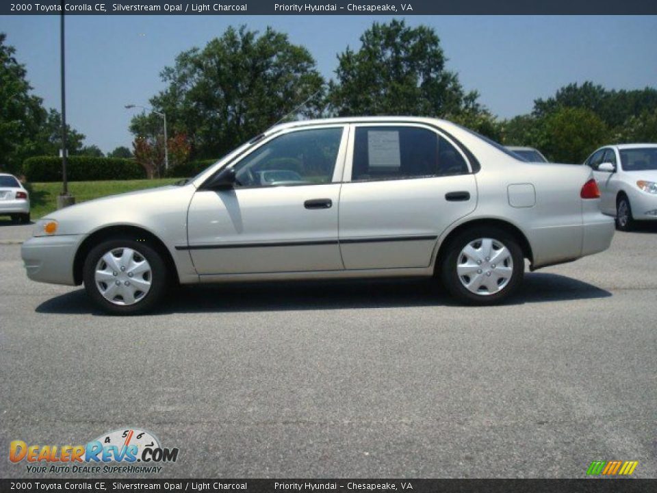 2000 Toyota Corolla CE Silverstream Opal / Light Charcoal Photo #3