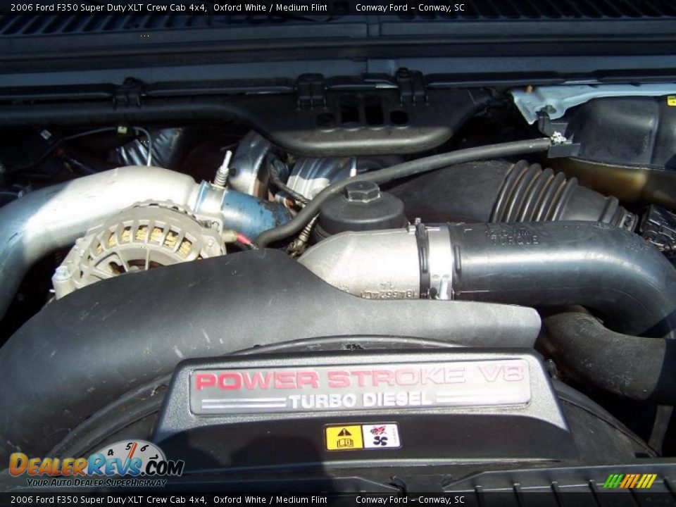 2006 Ford F350 Super Duty XLT Crew Cab 4x4 Oxford White / Medium Flint Photo #13