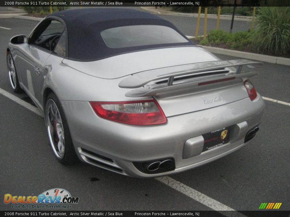 2008 Porsche 911 Turbo Cabriolet Arctic Silver Metallic / Sea Blue Photo #4