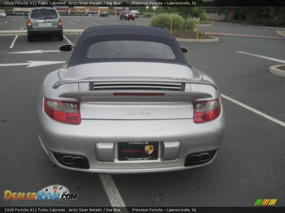 2008 Porsche 911 Turbo Cabriolet Arctic Silver Metallic / Sea Blue Photo #5