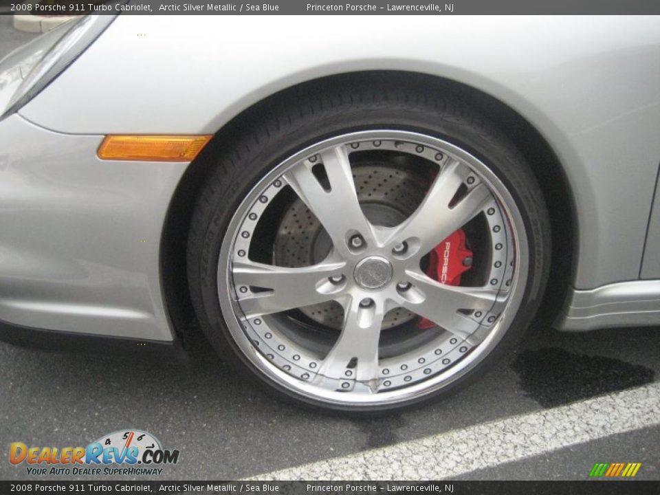 2008 Porsche 911 Turbo Cabriolet Arctic Silver Metallic / Sea Blue Photo #12