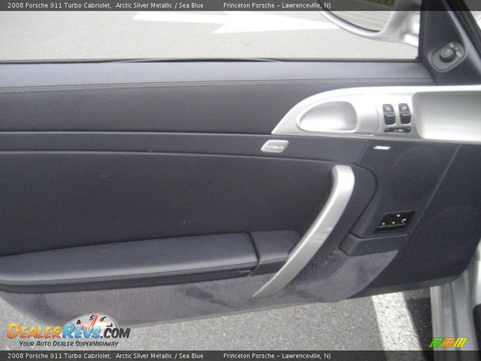 2008 Porsche 911 Turbo Cabriolet Arctic Silver Metallic / Sea Blue Photo #27