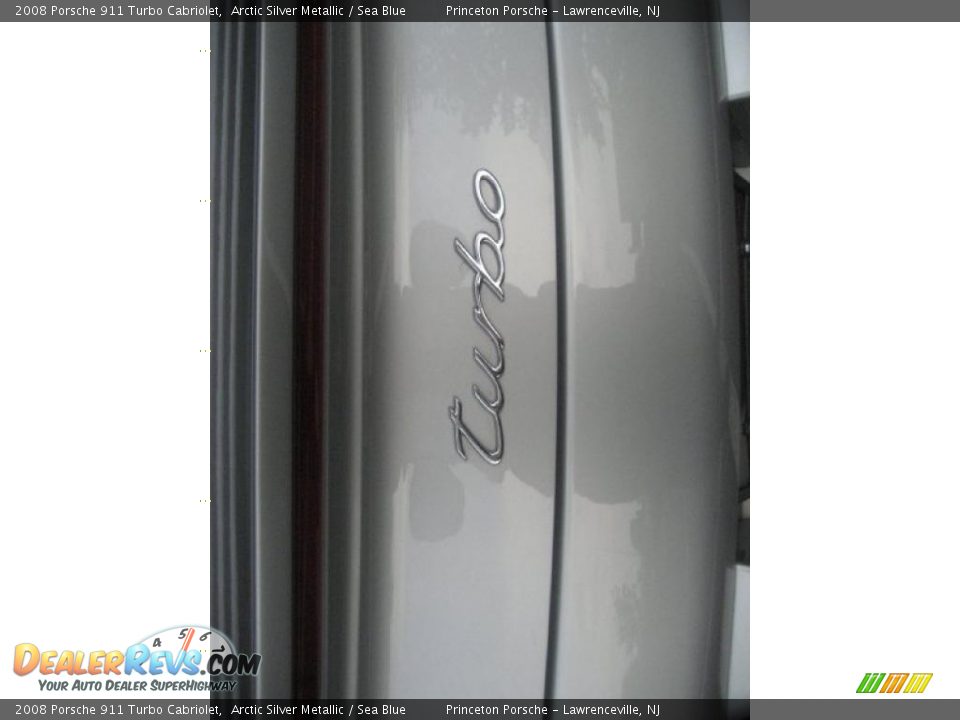 2008 Porsche 911 Turbo Cabriolet Arctic Silver Metallic / Sea Blue Photo #28