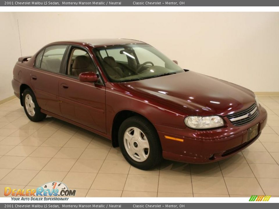 2001 Chevrolet Malibu LS Sedan Monterey Maroon Metallic / Neutral Photo #1