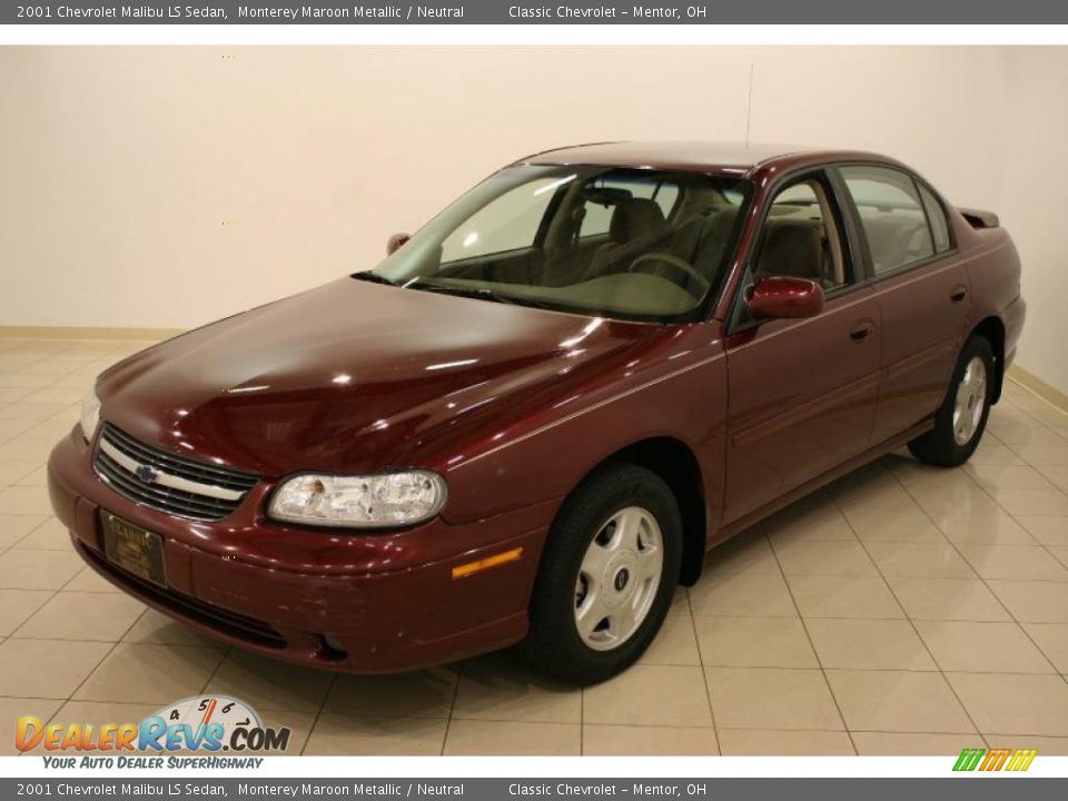 2001 Chevrolet Malibu LS Sedan Monterey Maroon Metallic / Neutral Photo #3