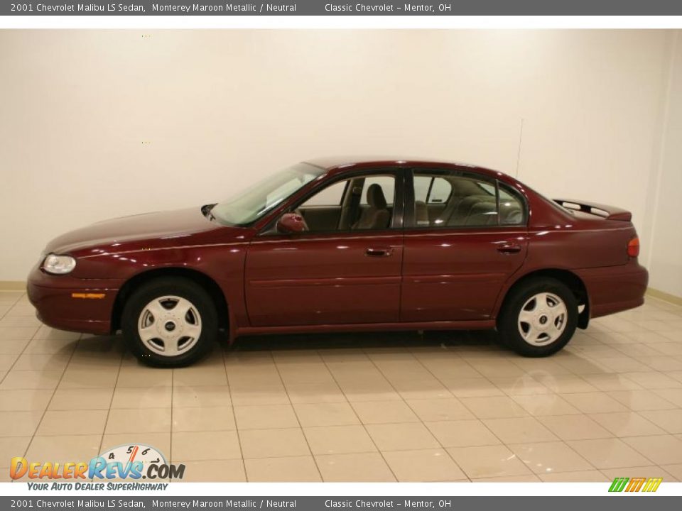 2001 Chevrolet Malibu LS Sedan Monterey Maroon Metallic / Neutral Photo #4