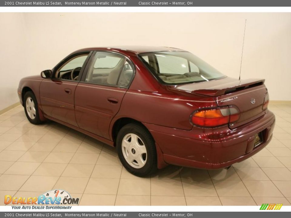 2001 Chevrolet Malibu LS Sedan Monterey Maroon Metallic / Neutral Photo #5