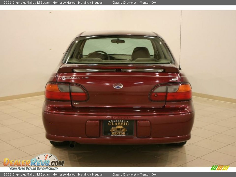 2001 Chevrolet Malibu LS Sedan Monterey Maroon Metallic / Neutral Photo #6