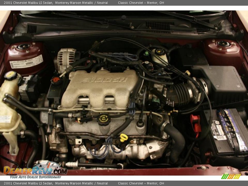 2001 Chevrolet Malibu LS Sedan Monterey Maroon Metallic / Neutral Photo #20