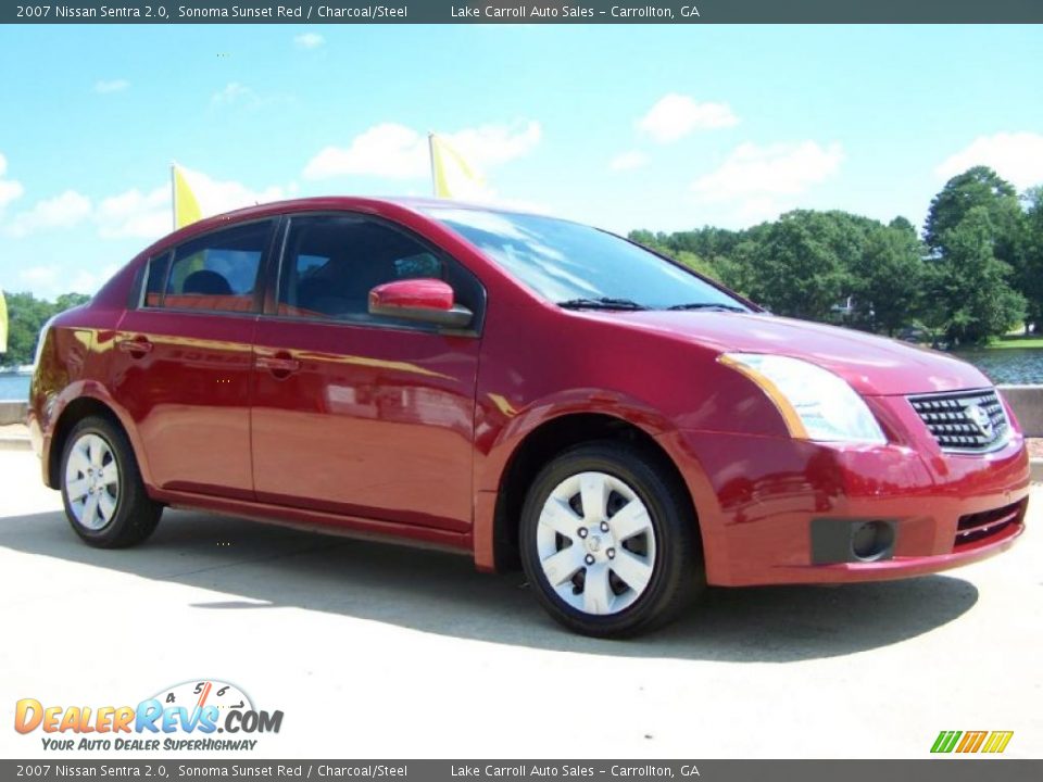 2007 Nissan Sentra 2.0 Sonoma Sunset Red / Charcoal/Steel Photo #1