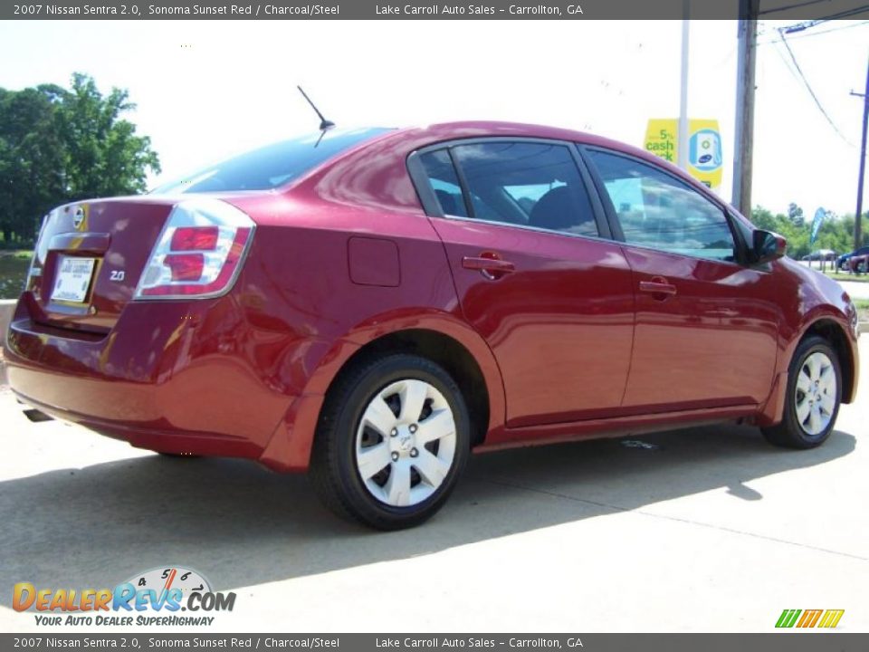 2007 Nissan Sentra 2.0 Sonoma Sunset Red / Charcoal/Steel Photo #3