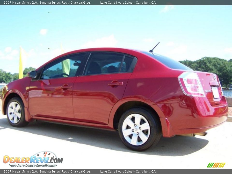 2007 Nissan Sentra 2.0 Sonoma Sunset Red / Charcoal/Steel Photo #4