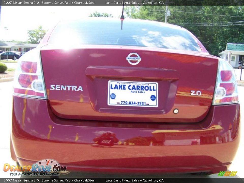 2007 Nissan Sentra 2.0 Sonoma Sunset Red / Charcoal/Steel Photo #12