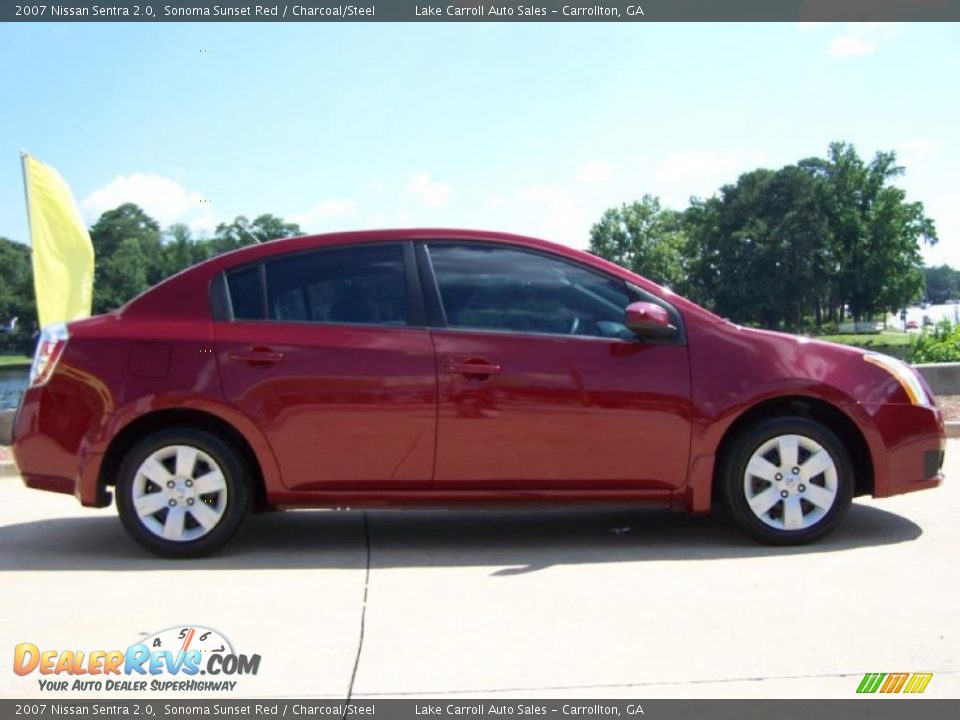 2007 Nissan Sentra 2.0 Sonoma Sunset Red / Charcoal/Steel Photo #13