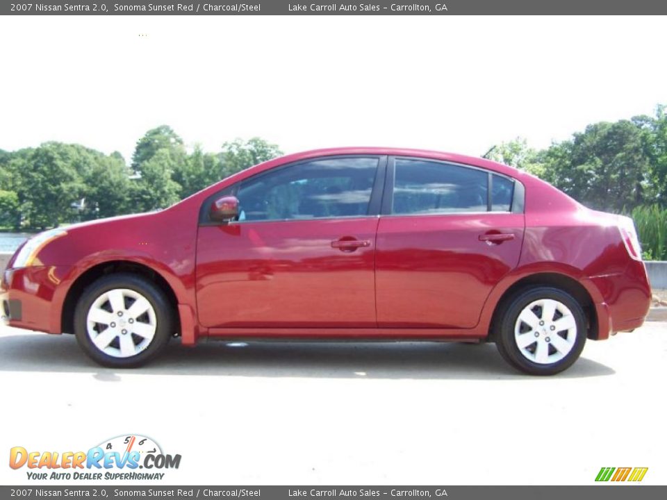 2007 Nissan Sentra 2.0 Sonoma Sunset Red / Charcoal/Steel Photo #14