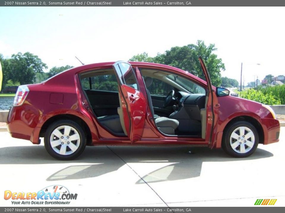 2007 Nissan Sentra 2.0 Sonoma Sunset Red / Charcoal/Steel Photo #15