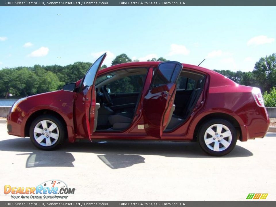 2007 Nissan Sentra 2.0 Sonoma Sunset Red / Charcoal/Steel Photo #16