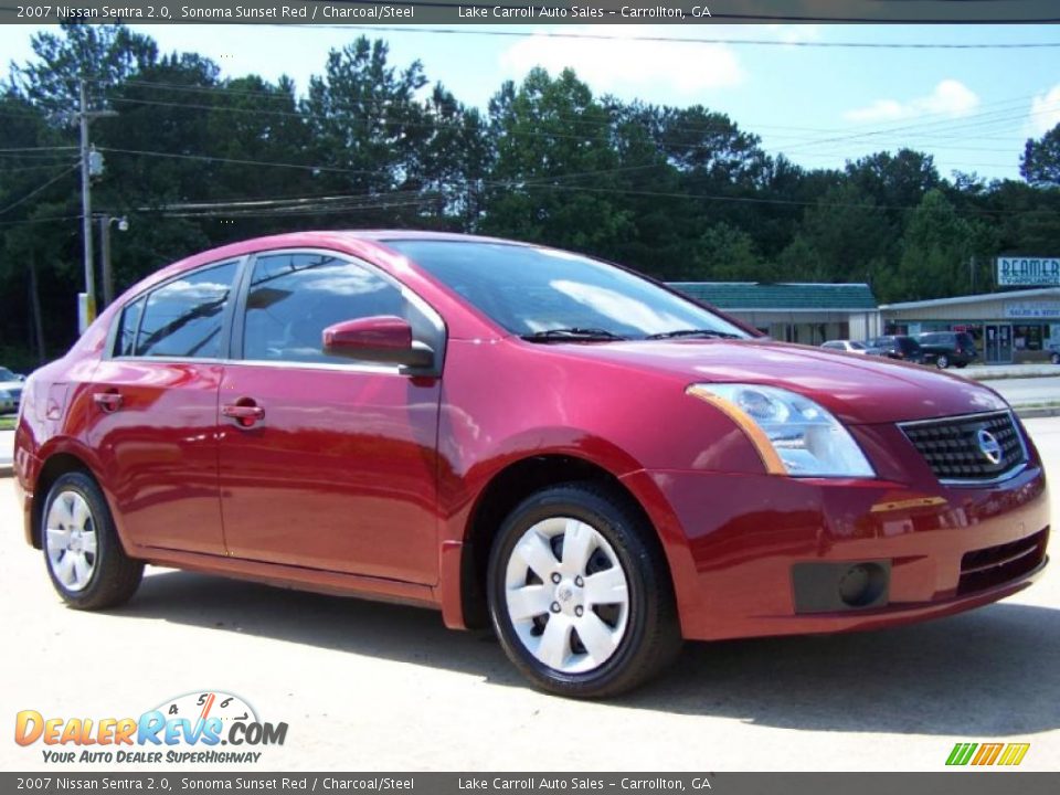 2007 Nissan Sentra 2.0 Sonoma Sunset Red / Charcoal/Steel Photo #35