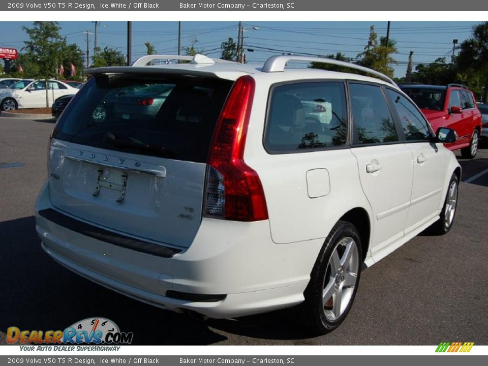 2009 Volvo V50 T5 R Design Ice White / Off Black Photo #16