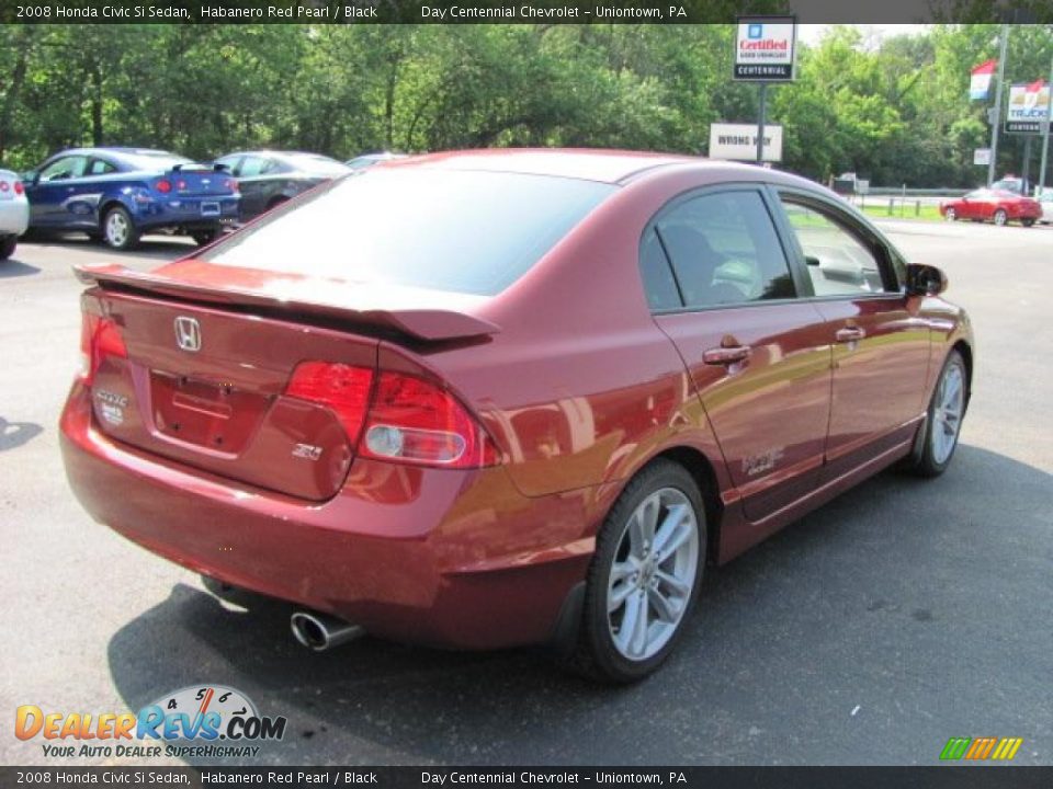 2008 Honda Civic Si Sedan Habanero Red Pearl / Black Photo #10 |  DealerRevs.com