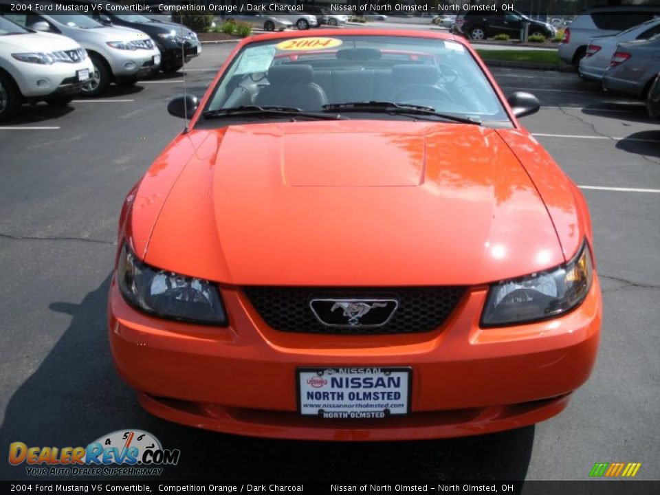 2004 Ford Mustang V6 Convertible Competition Orange / Dark Charcoal Photo #2
