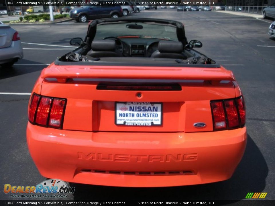 2004 Ford Mustang V6 Convertible Competition Orange / Dark Charcoal Photo #6