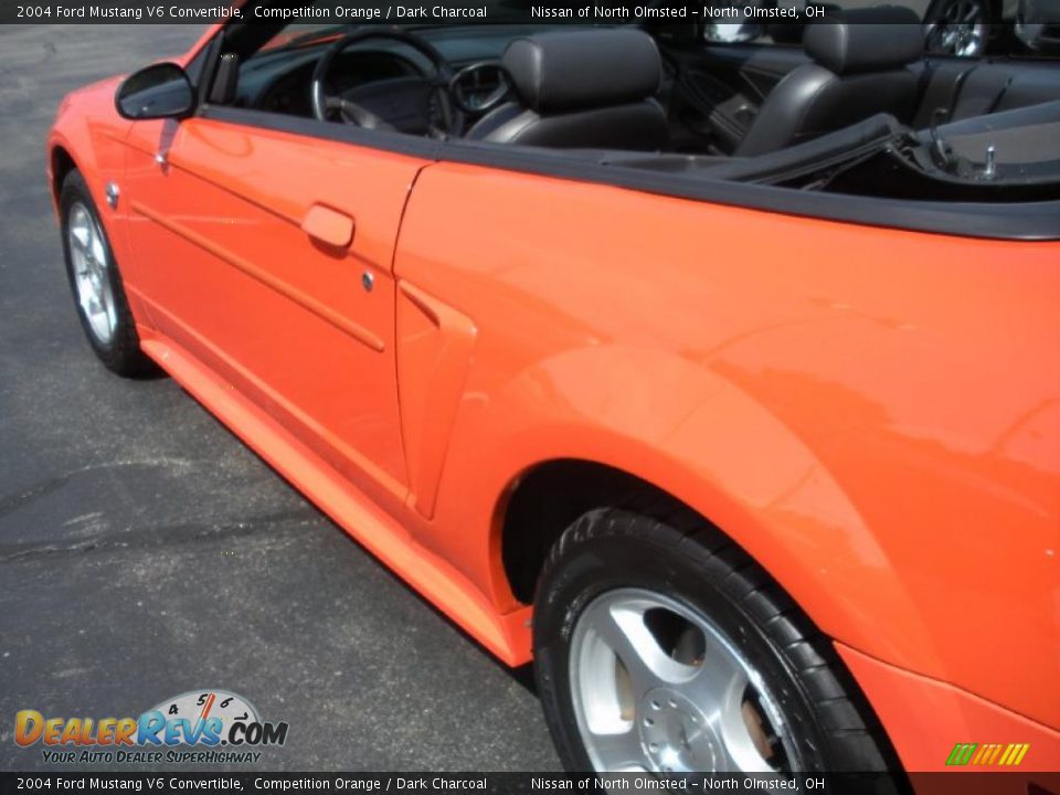 2004 Ford Mustang V6 Convertible Competition Orange / Dark Charcoal Photo #7