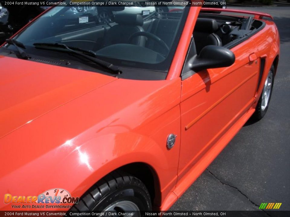 2004 Ford Mustang V6 Convertible Competition Orange / Dark Charcoal Photo #8