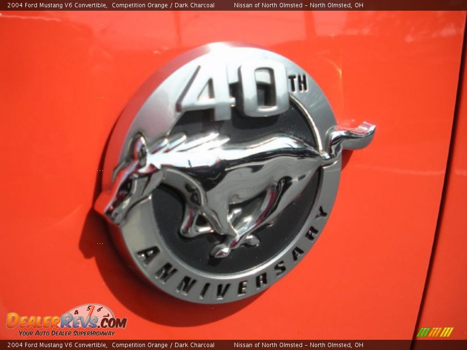 2004 Ford Mustang V6 Convertible Competition Orange / Dark Charcoal Photo #9