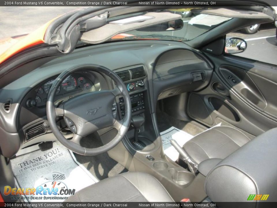 2004 Ford Mustang V6 Convertible Competition Orange / Dark Charcoal Photo #12