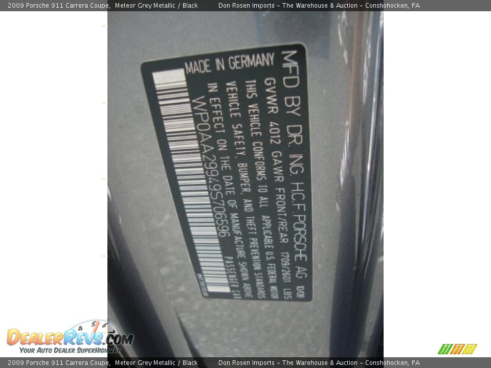 2009 Porsche 911 Carrera Coupe Meteor Grey Metallic / Black Photo #35