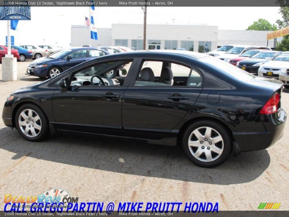 2008 Honda Civic LX Sedan Nighthawk Black Pearl / Ivory Photo #1