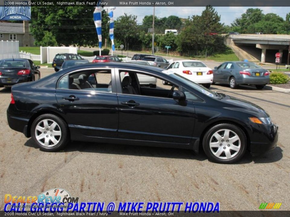 2008 Honda Civic LX Sedan Nighthawk Black Pearl / Ivory Photo #6