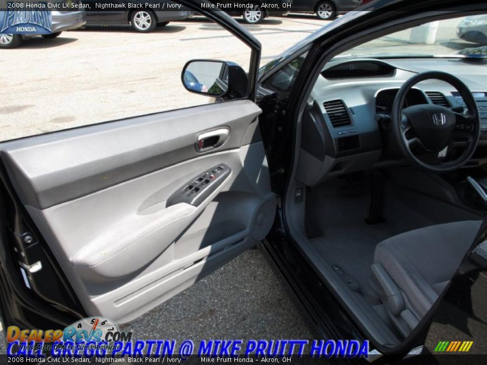 2008 Honda Civic LX Sedan Nighthawk Black Pearl / Ivory Photo #10