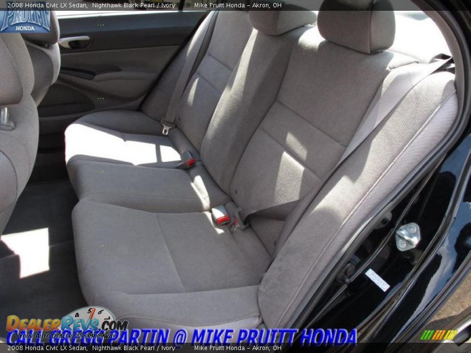 2008 Honda Civic LX Sedan Nighthawk Black Pearl / Ivory Photo #12