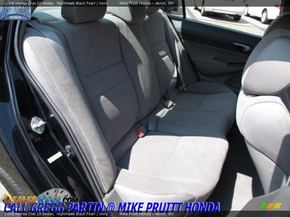 2008 Honda Civic LX Sedan Nighthawk Black Pearl / Ivory Photo #13