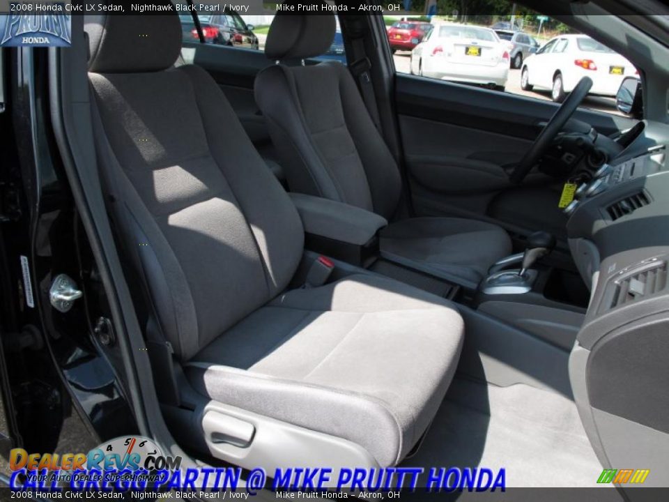 2008 Honda Civic LX Sedan Nighthawk Black Pearl / Ivory Photo #14