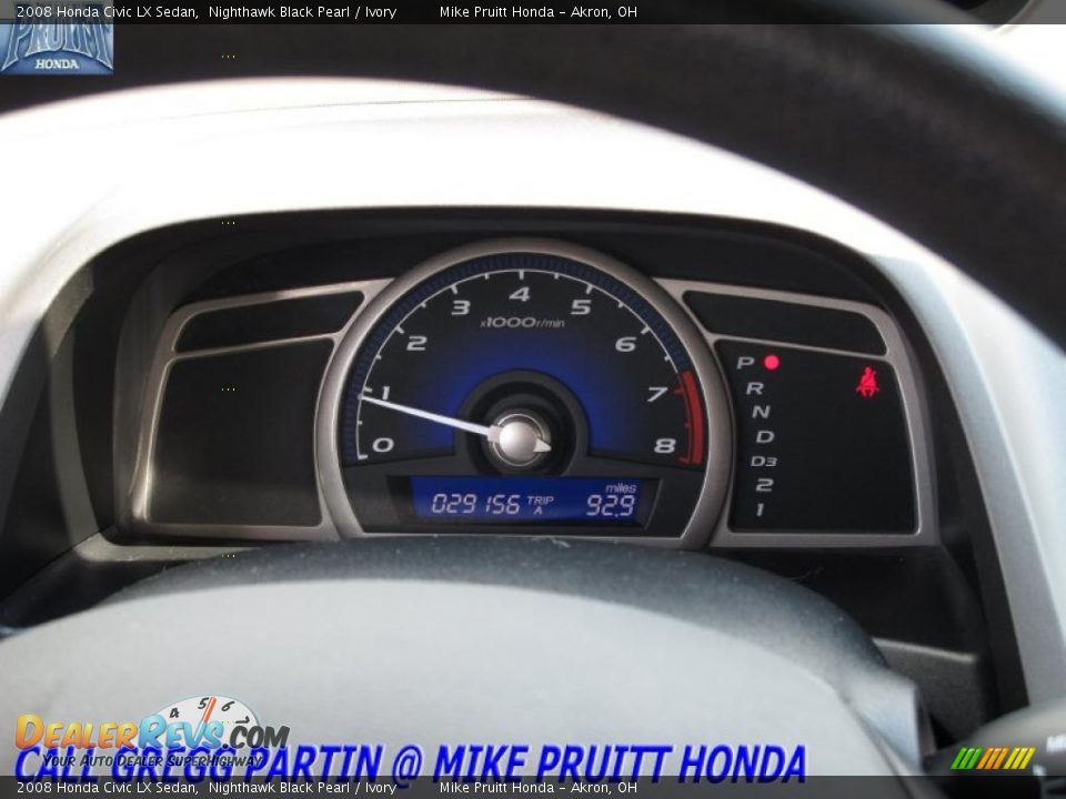 2008 Honda Civic LX Sedan Nighthawk Black Pearl / Ivory Photo #16