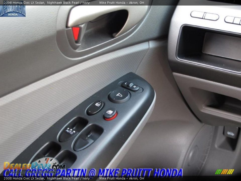 2008 Honda Civic LX Sedan Nighthawk Black Pearl / Ivory Photo #18