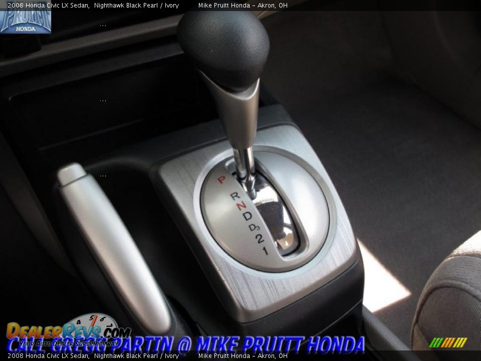 2008 Honda Civic LX Sedan Nighthawk Black Pearl / Ivory Photo #20