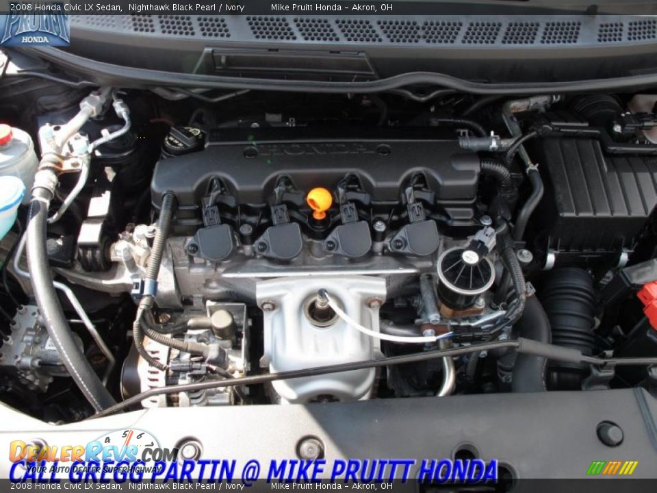 2008 Honda Civic LX Sedan Nighthawk Black Pearl / Ivory Photo #22